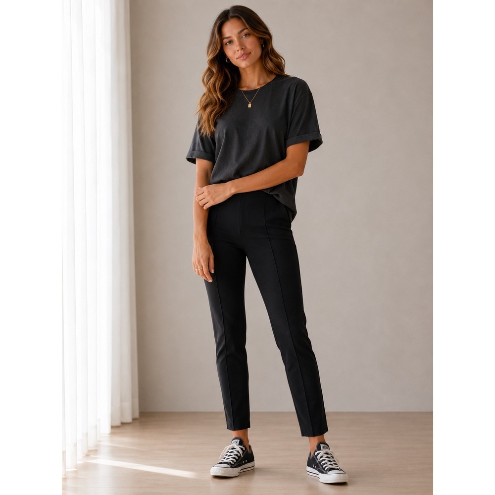 Banana Republic Womens Black High Rise Pintuck Skinny Trousers Pants Size S B18